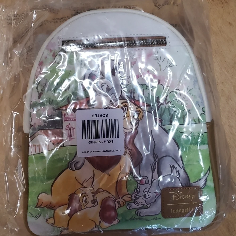LOUNGEFLY Disney Lady And The Tramp Family Mini Backpack NWT